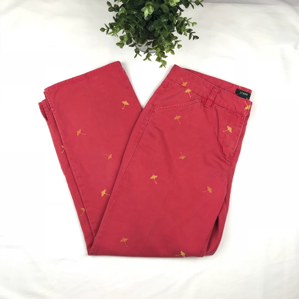 J. Crew Favorite Fit Umbrella Print Cropped Pants